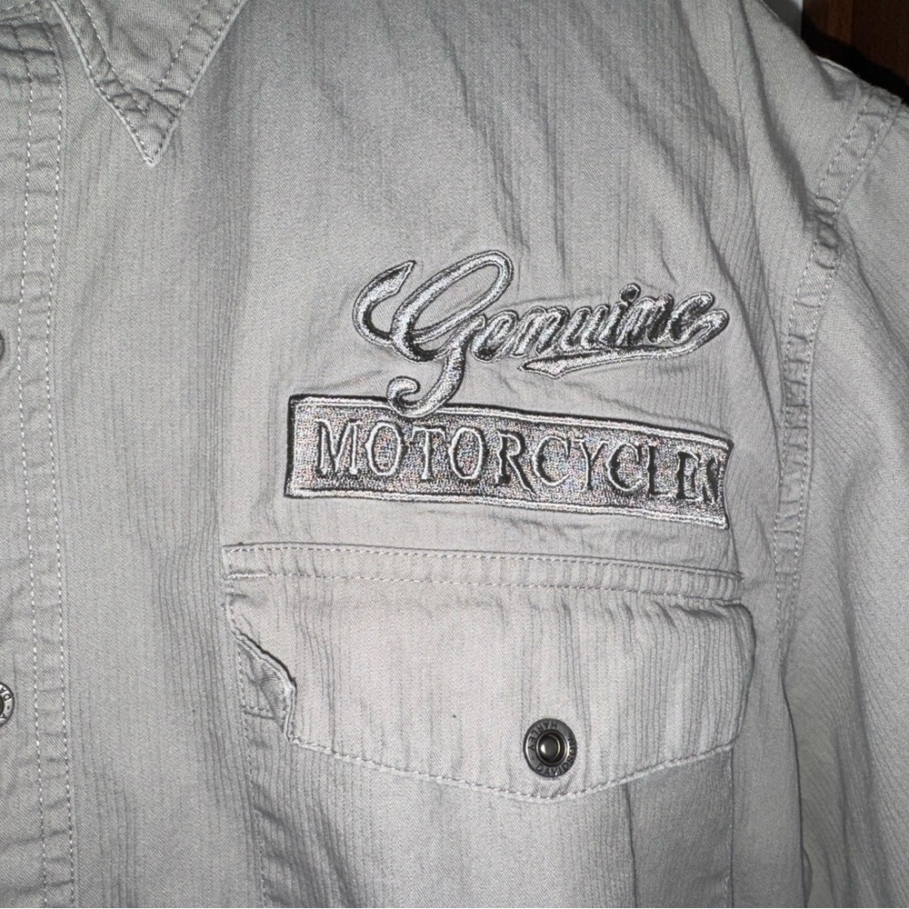 Harley-Davidson Tan Button Down Shirt - Picture 6 of 10